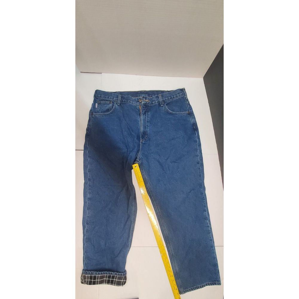 Carhartt Flannel Lined Blue Jeans 40X30 Made In MEXICO Medium Wash - Picture 6 of 6